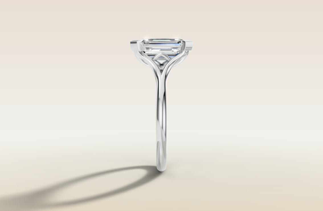 Emerald Half Bezel Tulip Split Shank