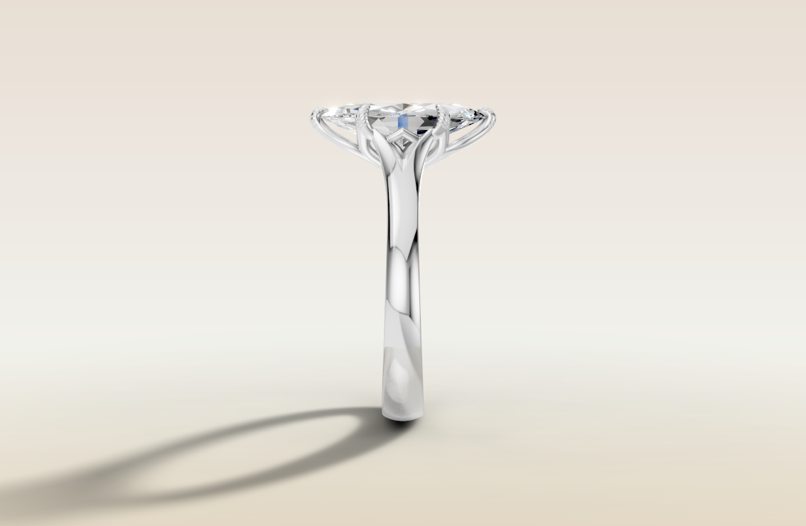 Marquise Tulip Leaf Prong Split