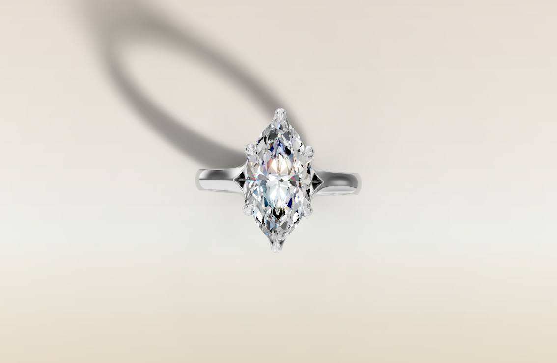 Marquise Tulip Leaf Prong Split
