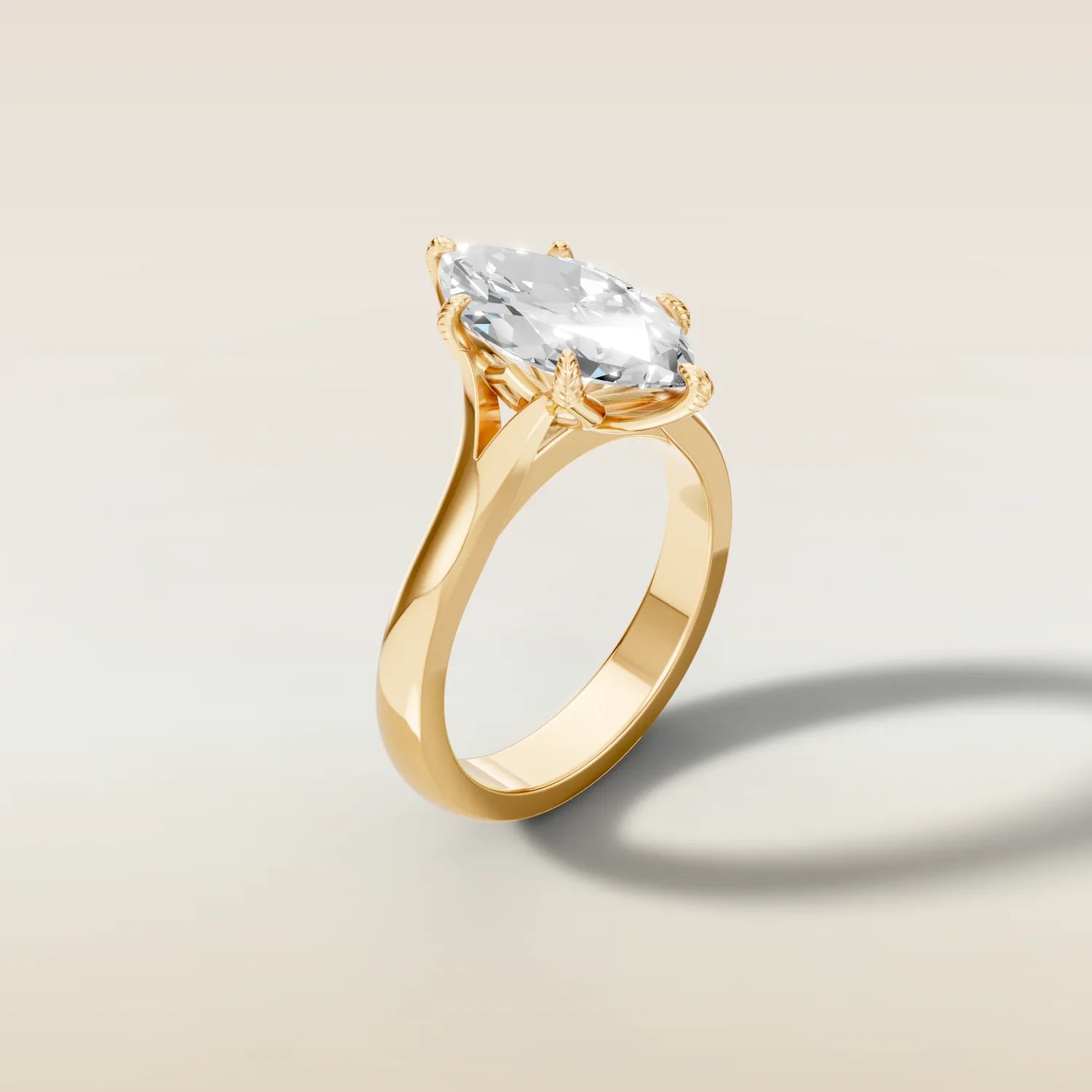 Marquise Tulip Leaf Prong Split