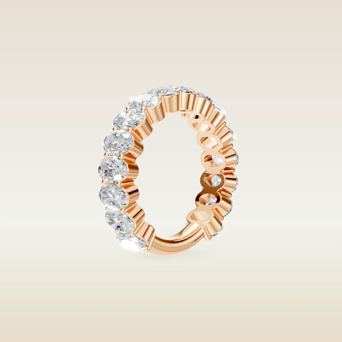 Oval Shaped 3/4 Eternity Band, view 9