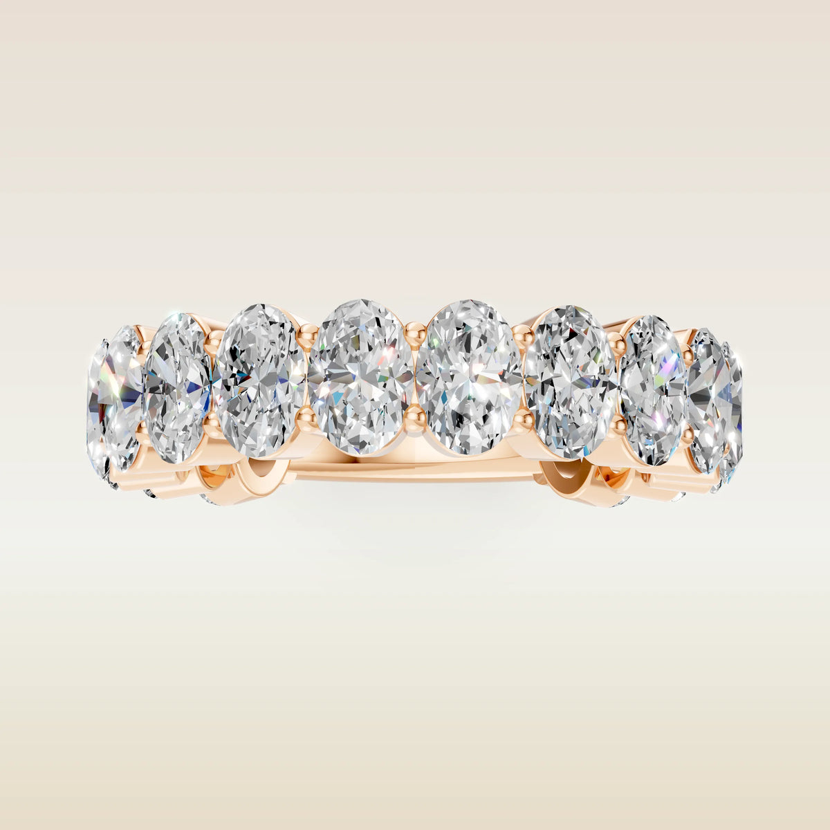 Oval Shaped 3/4 Eternity Band, view 12