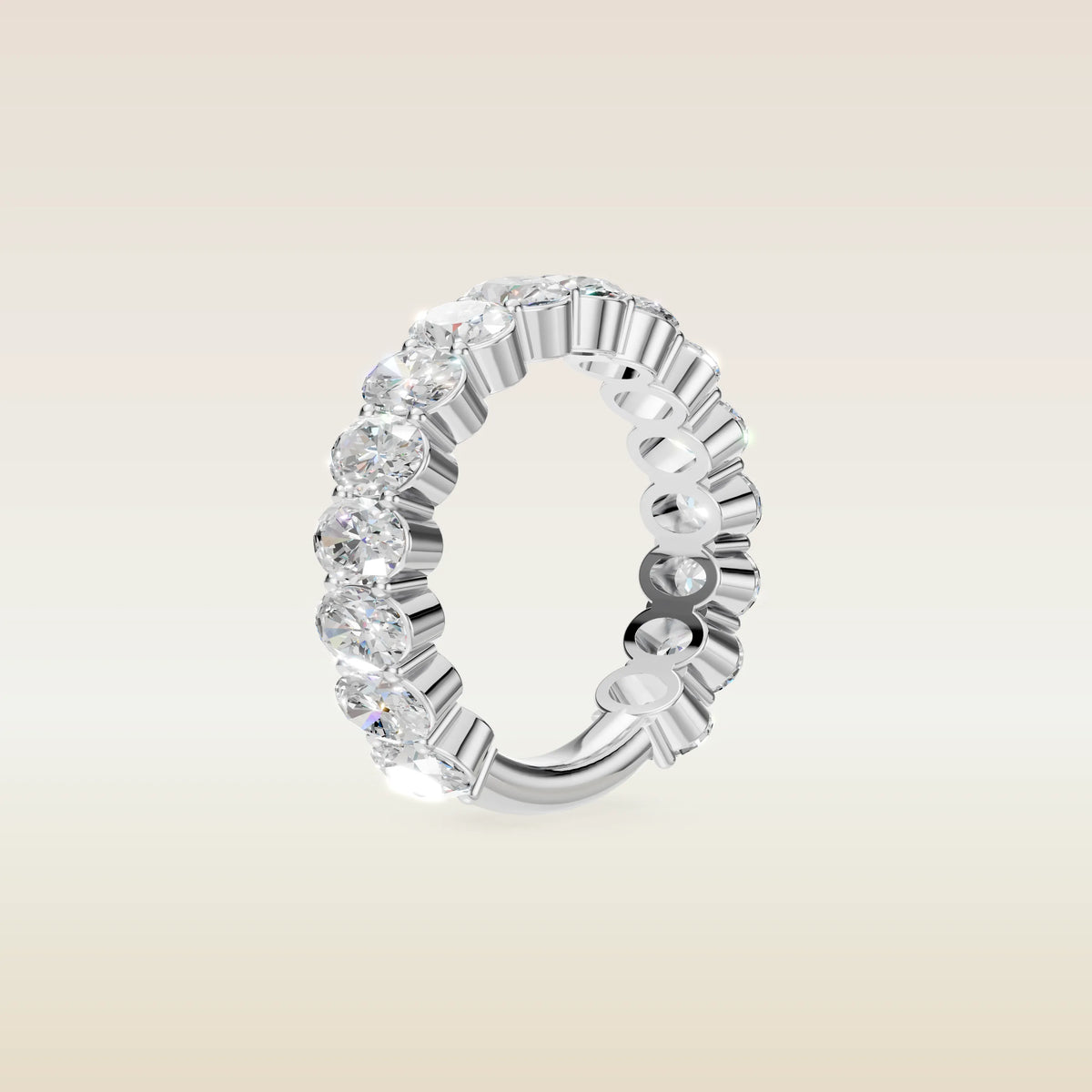 Oval Shaped 3/4 Eternity Band, view 5