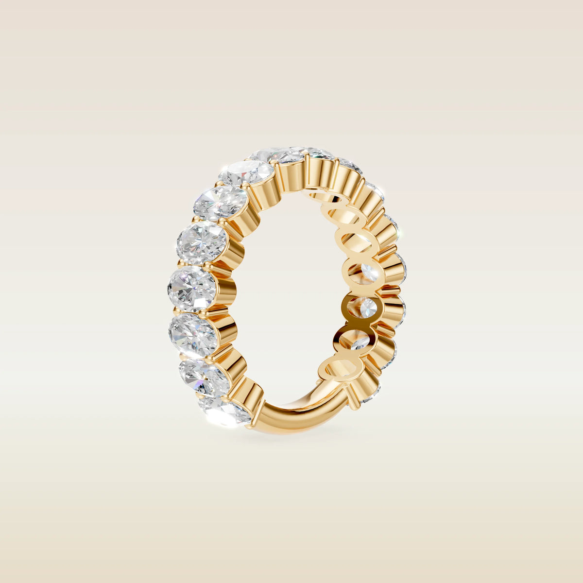 Oval Shaped 3/4 Eternity Band, view 1