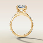 Radiant Tulip Classic Pave engagement ring in yellow gold, front view