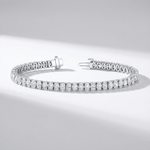 Lab grown diamond tennis bracelet with oval diamonds in white gold