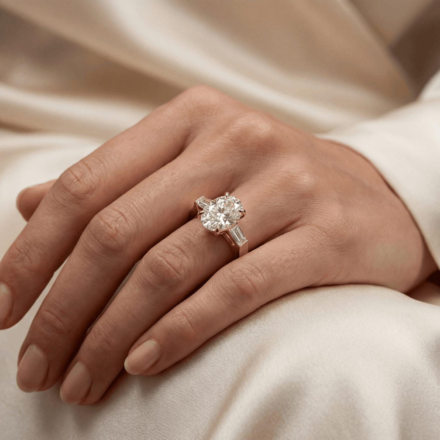 Oval Three Stone Classic