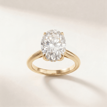 Oval Tulip Four Petal Diamond Bridge