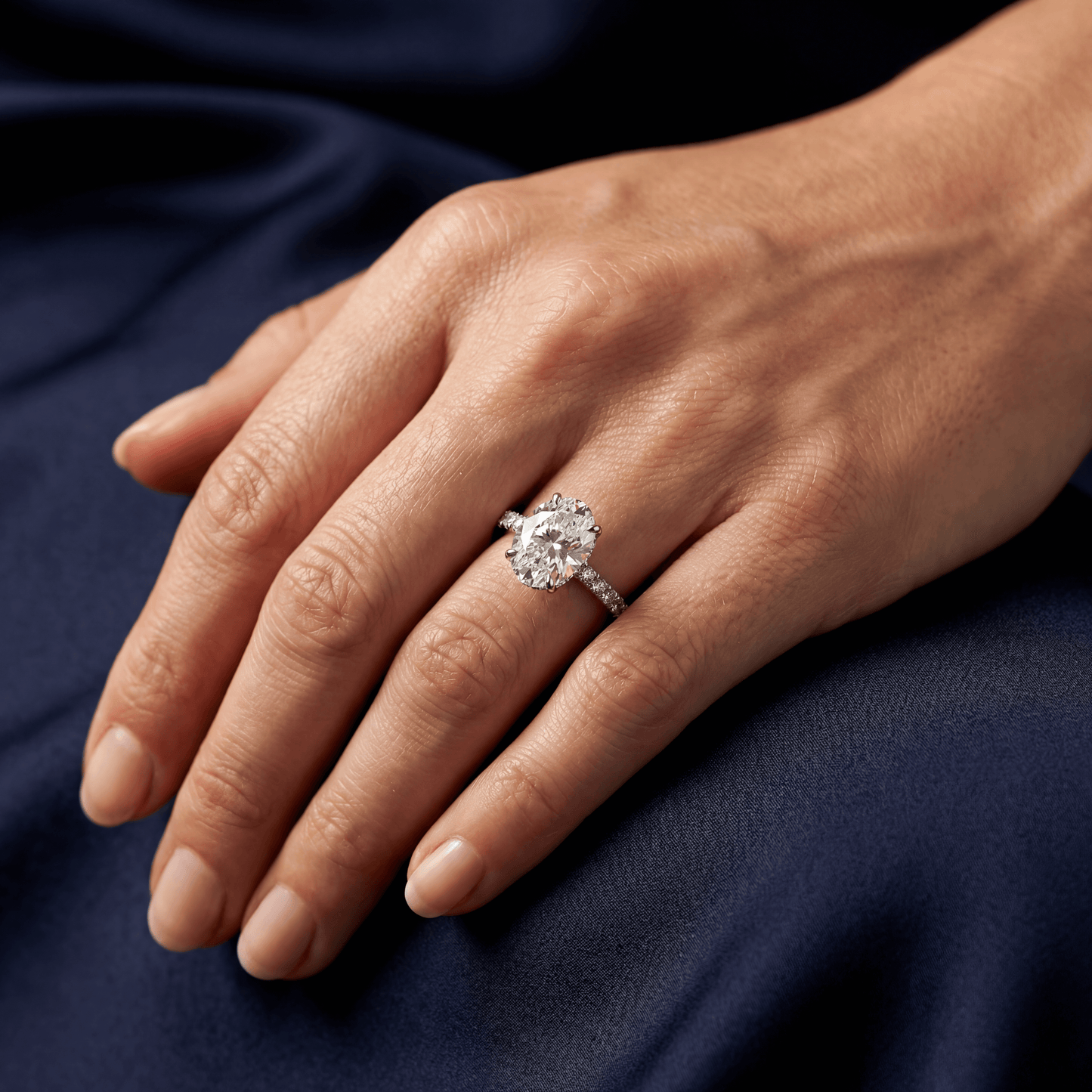 Oval Tulip Four Petal Pave Classic