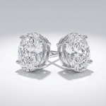Lab grown diamond stud earrings with oval diamonds in white gold