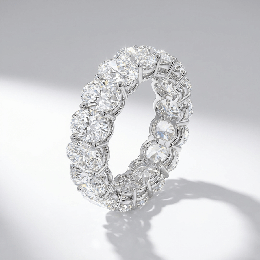 Oval diamond full eternity band by SMIRO STUDIO