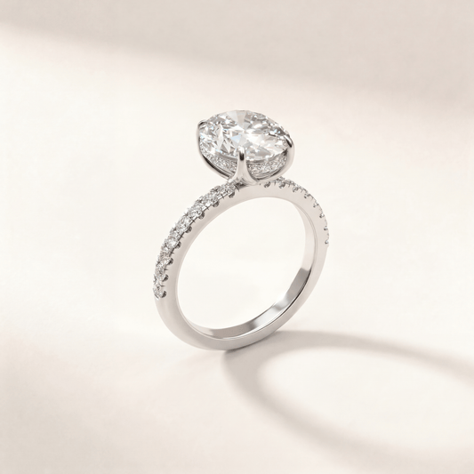 Oval Tulip Four Petal Pave Classic
