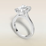 Cushion Classic Cathedral engagement ring in white gold, angled view