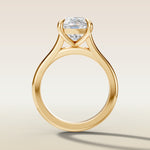 Cushion Classic Cathedral engagement ring in yellow gold, front view