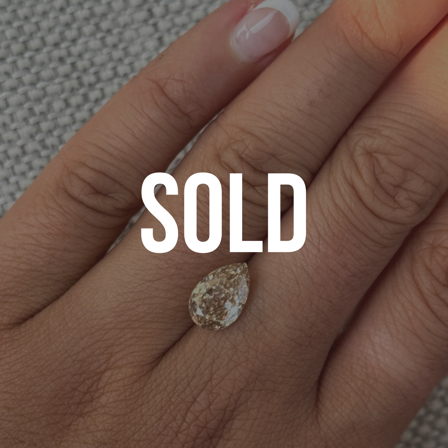 SOLD - 3.04ct Pear Champagne Diamond