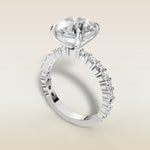Round Bubble Band engagement ring in white gold, angled view