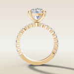 Round Bubble Band engagement ring in yellow gold, front view