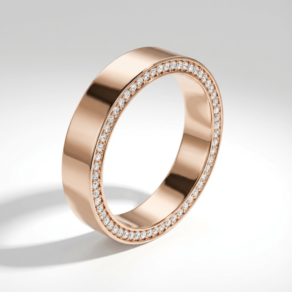 Men's 6mm Wedding Band with Hidden-Pavé Diamonds, view 3