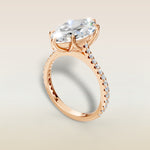 Marquise Tulip Classic Pave engagement ring in rose gold, angled view