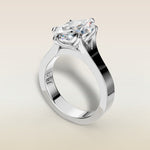 Marquise Tulip Thick Split Shank engagement ring in white gold, angled view