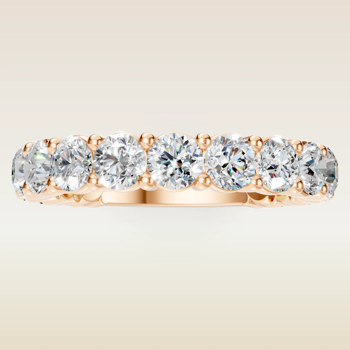 Round Shaped 3/4 Eternity Band, view 12