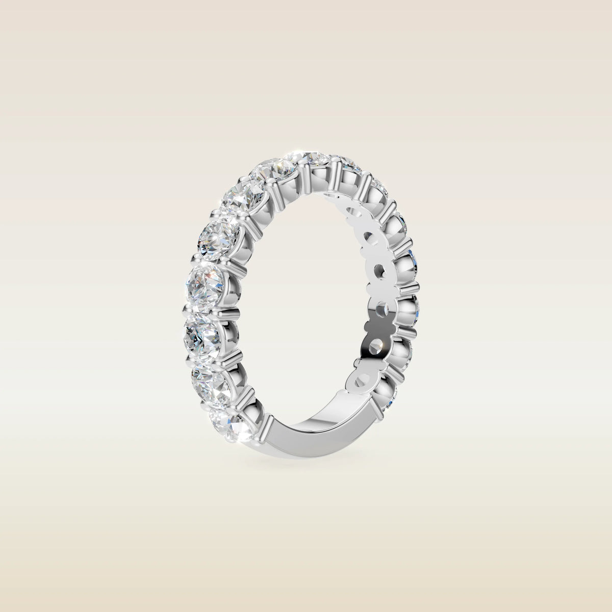 Round Shaped 3/4 Eternity Band, view 5