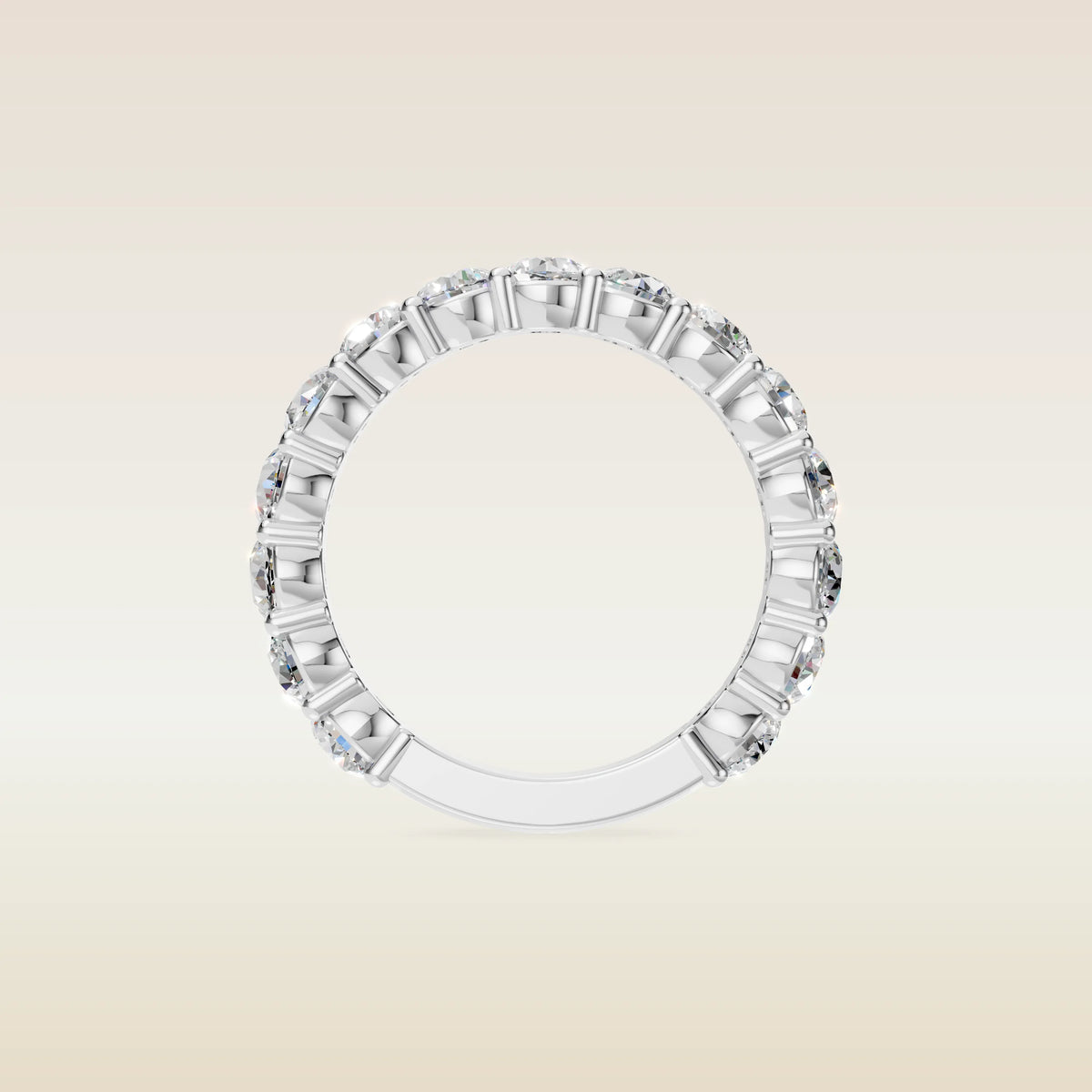 Round Shaped 3/4 Eternity Band, view 6