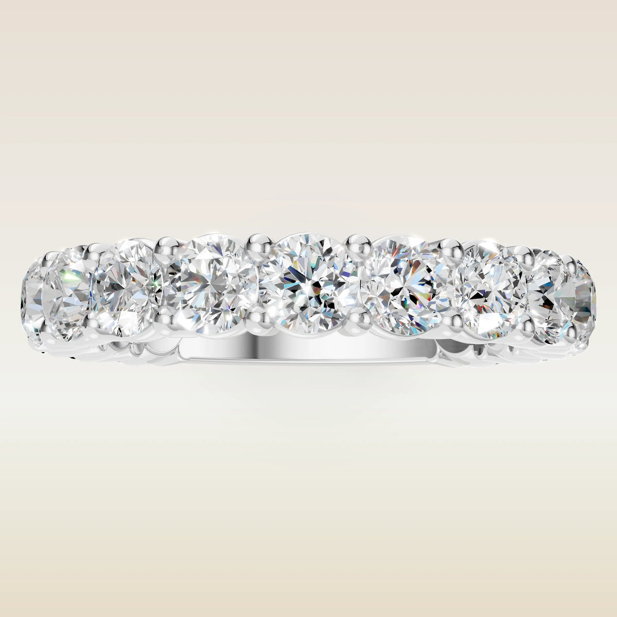 Round Shaped 3/4 Eternity Band, view 8