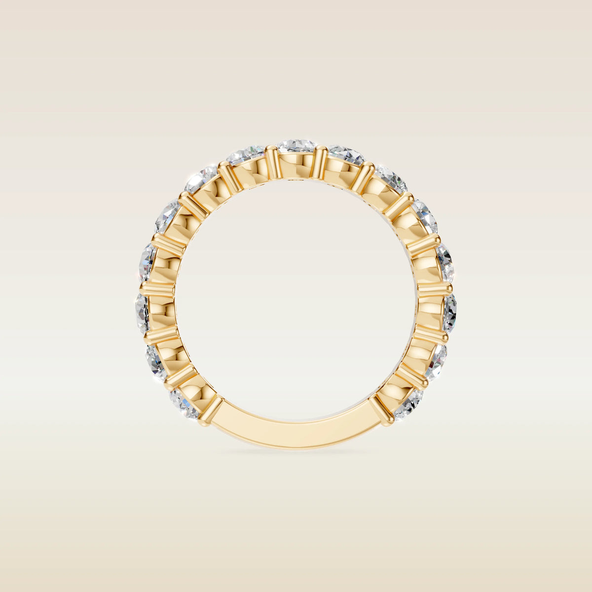Round Shaped 3/4 Eternity Band, view 2