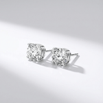 Lab grown diamond stud earrings with round diamonds in white gold