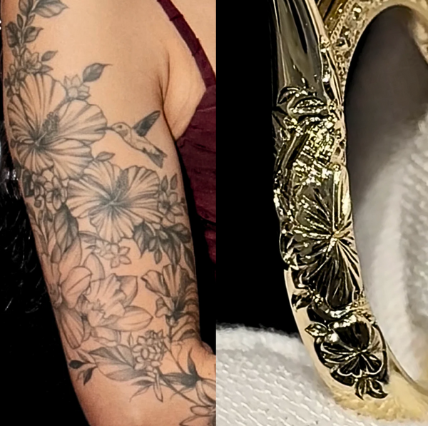 Matched to her arm tattoo