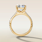 Emerald Tulip Classic Pave engagement ring in yellow gold, front view