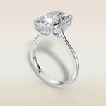 Radiant Tulip with Hidden Halo engagement ring in white gold, angled view