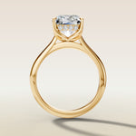 Radiant Tulip with Hidden Halo engagement ring in yellow gold, front view