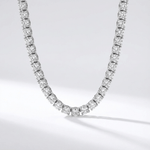 Lab grown diamond tennis necklace with round diamonds in white gold