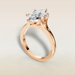 Marquise Six Petal Tulip Split Shank engagement ring in rose gold, angled view