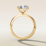 Emerald Classic Solitaire engagement ring in yellow gold, front view