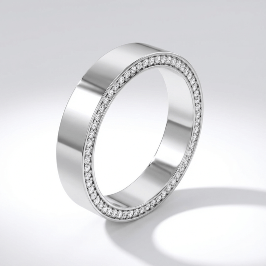 Wedding Band with Hidden Diamonds