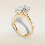 Oval Tulip with Hidden Halo engagement ring in yellow gold