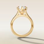 Marquise Classic Cathedral engagement ring in yellow gold, front view