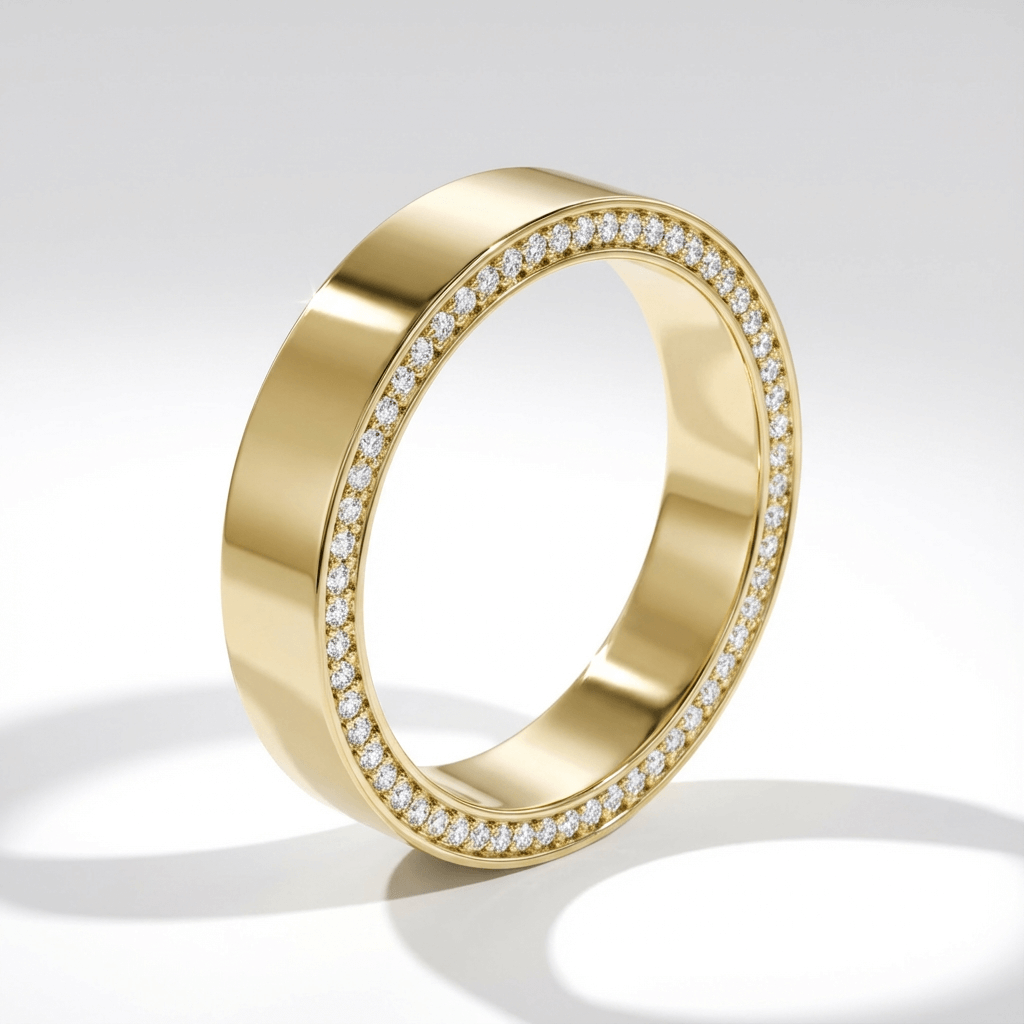 Men's 6mm Wedding Band with Hidden-Pavé Diamonds, view 1