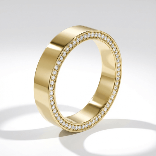 Wedding Band with Hidden Diamonds