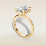 Oval Classic Solitaire engagement ring in yellow gold
