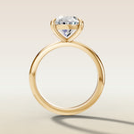 Oval Classic Solitaire engagement ring in yellow gold