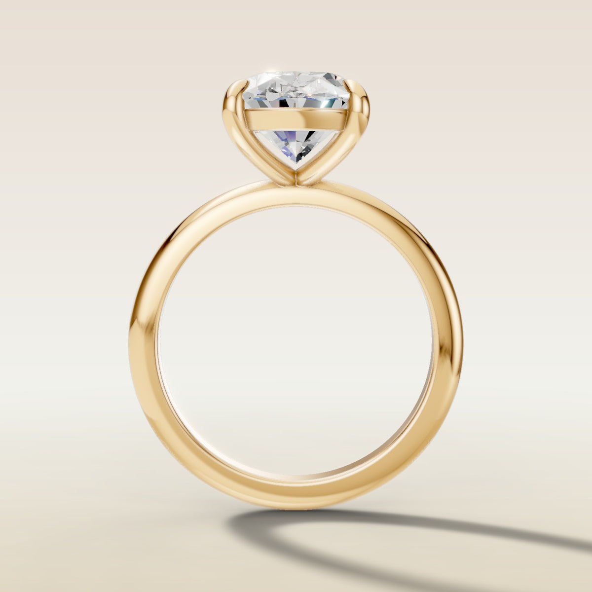 Oval Classic Solitaire engagement ring in yellow gold