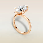 Marquise Classic Solitaire engagement ring in rose gold, angled view