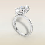 Marquise Classic Solitaire engagement ring in white gold, angled view