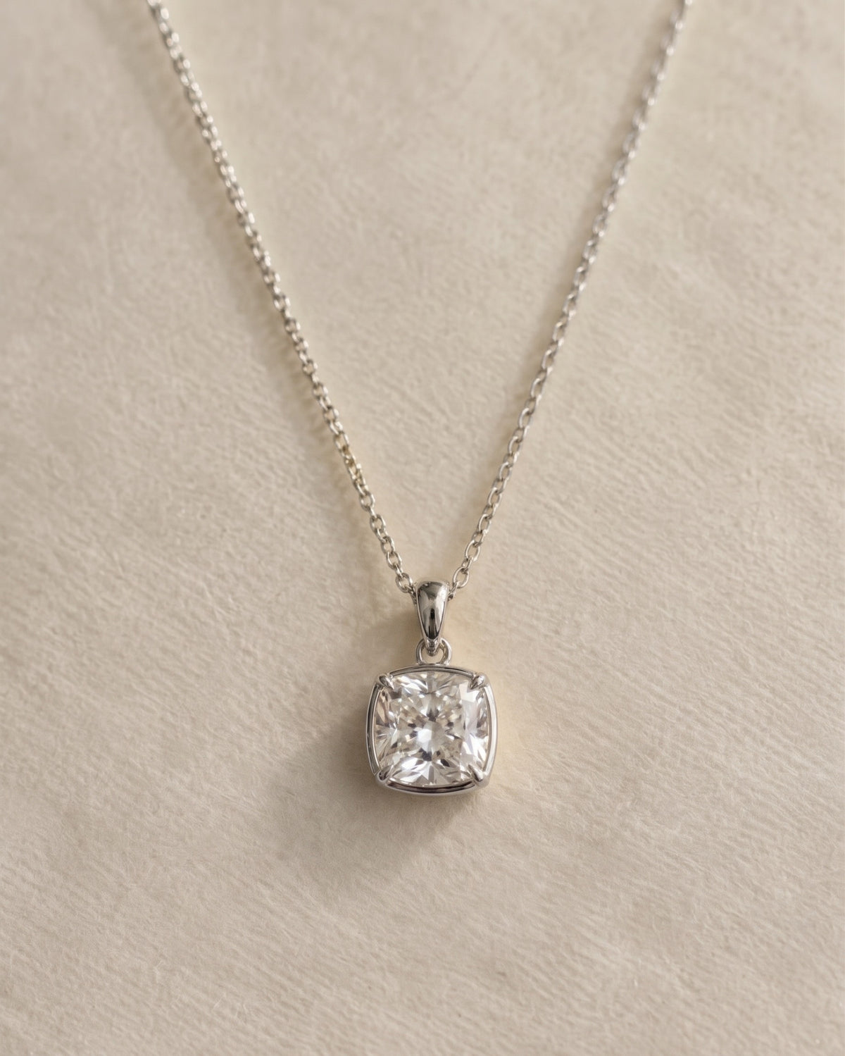 Coast to Coast Pendant, cushion diamond in 14K white gold