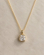 Coast to Coast Pendant, cushion diamond in 14K yellow gold