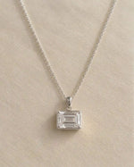 Coast to Coast Pendant, emerald diamond in 14K white gold